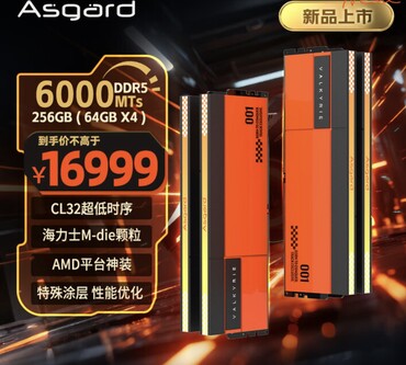 A 256 GB-os DDR5-6000-es készlet ára ezzel szemben hatalmas, 2400 dollár. (Kép forrása: JD.com)