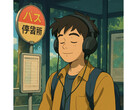 Egy mesterséges intelligencia által generált illusztráció a Studio Ghibli műveinek stílusában. Egy fiatalembert ábrázol, aki nyugodtan ül egy buszállomáson, miközben zenét hallgat. (Kép forrása: ChatGPT-vel generálva)