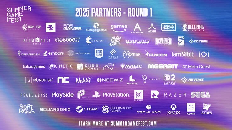 Az 1. forduló partnerei a Summer Game Fest 2025-ön (Kép forrása: Summer Game Fest)