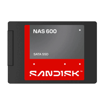 SanDisk NAS 600 2,5 hüvelykes SATA szilárdtest-meghajtó piros és szürke címkével