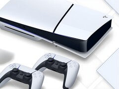 A PS5 konzol két kontrollerrel (Kép forrása: Sony Interactive Entertainment, szerkesztve)