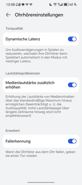 Fülhallgató beállítások: Google Android