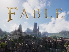 A Fable logója, háttérben Albion világa