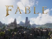 A Fable logója, háttérben Albion világa