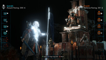 A Middle-earth: Shadow of War játék felületét bemutató kép.