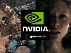 Nvidia Gamescom 2025 banner, amely az új DLSS 4 játékokat mutatja (Kép forrása: Nvidia, Gamescom szerkesztéssel)