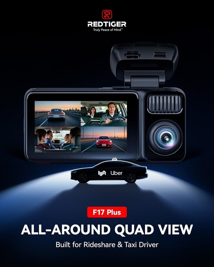 A Redtiger F17 Plus dash cam akár 2.7k 30 fps felvételeket is rögzíthet (Kép forrása: Redtiger)