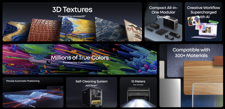 Textúra- és anyagtámogatás az E1 UV nyomtatóhoz.