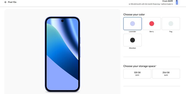 A Pixel 10a új ára már érvényes a Google Store-ban és az Amazonon.