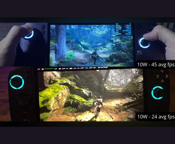 Az MSI Claw 8 AI+ és a Lenovo Legion Go 2 10 W-os teljesítményen futtatja a Black Myth: Wukong játékot, amelyben rendre 45 FPS és 24 FPS értéket ér el.