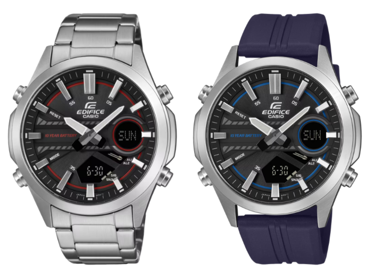 A Casio Edifice EFV-C120D-1A4 (balra) és EFV-C120P-1A2 (jobbra) órák. (Kép forrása: Casio)