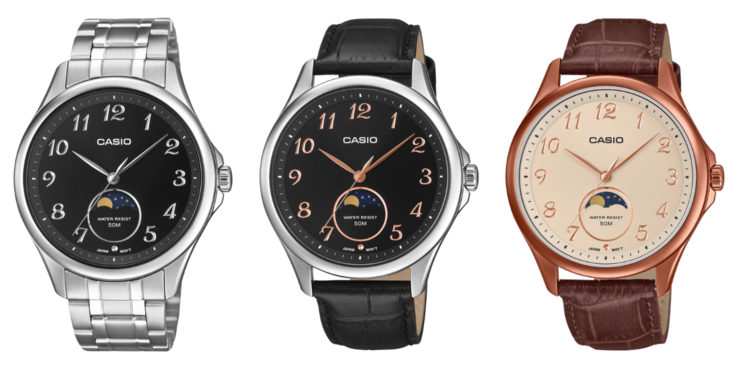 Balról jobbra: a Casio MTP-M110D-1AV, MTP-M110L-1AV és MTP-M110RL-5AV órák. (Kép forrása: Casio)