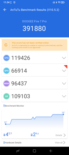 AnTuTu 10 teljesítményteszt (Kép forrása: Pillanatkép - Sergey Tarasov - Notebookcheck)