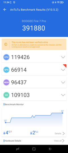 AnTuTu 10 teljesítményteszt (Kép forrása: Pillanatkép - Sergey Tarasov - Notebookcheck)