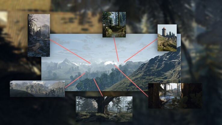 A Wild Monster Hunt különböző régióit bemutató kép. (Kép forrása: Aeltoth - Nexus Mods)