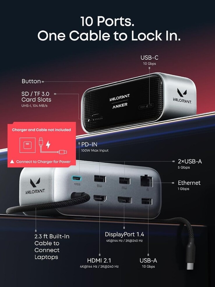 Az Anker Nano 10-in-1 USB-C Hub Valorant Limited Edition