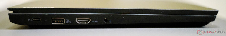 Left: USB-C 3.2 Gen 1 (incl. DisplayPort 1.2 + charging), USB-A 3.2 Gen 1, HDMI 1.4b, jack