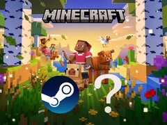Minecraft banner a Steam logóval