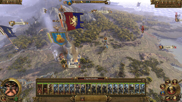 A Total War: Warhammer című játékban látható világtérképet ábrázoló kép.