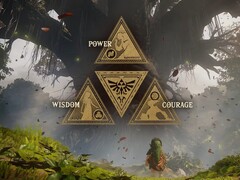 Triforce szimbólum a The Great Deku Tree mellett