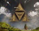 Triforce szimbólum a The Great Deku Tree mellett