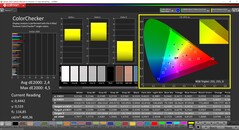 CalMAN ColorChecker (profil: Natív, cél színtér: P3)