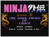 Ninja Gaiden II: The Dark Sword of Chaos címképernyője a képen