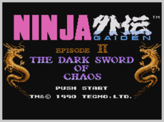 Ninja Gaiden II: The Dark Sword of Chaos címképernyője a képen
