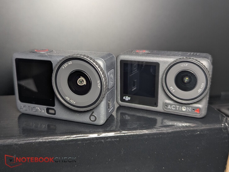 DJI Osmo Action 6 bal vs Action 4 jobbra