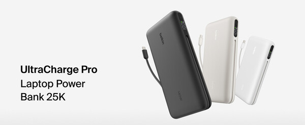 A Belkin UltraCharge Pro Laptop Power Bank 25K csak fekete színben kapható, annak ellenére, hogy a fenti képen három színválaszték látható.