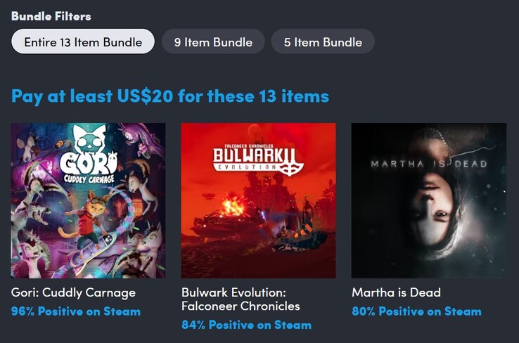 Dekoratív kép. Ha 20 dollárt fizetsz, mind a 13 játékot megkapod (Kép forrása: Humble Bundle)