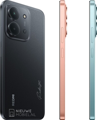 A Redmi 15C Midnight Black, Twilight Orange és Mint Green színekben. (Kép forrása: NieuweMobiel)