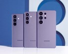Balról jobbra: Galaxy S26, Galaxy S26 Plus, és Galaxy S26 Ultra Cobalt Violet színben.