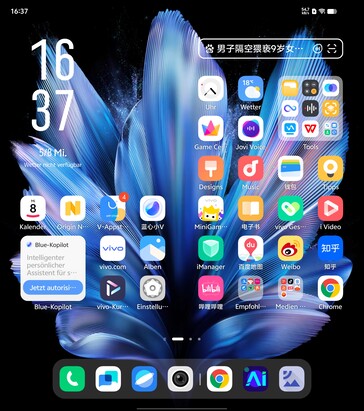 Vivo X Fold3 okostelefon: Felhasználói felület