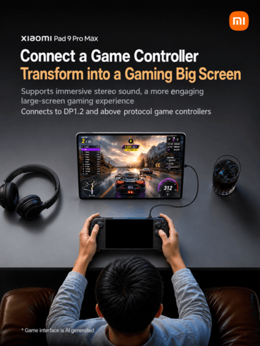 Xiaomi Pad 9 Pro Max játék vezérlővel