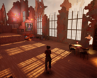 A Curyeux játékban Lucienne-t alakítod, aki az emlékei és érzései által formált tájban navigál. (Kép forrása: Steam)