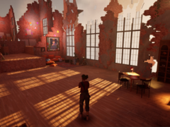 A Curyeux játékban Lucienne-t alakítod, aki az emlékei és érzései által formált tájban navigál. (Kép forrása: Steam)