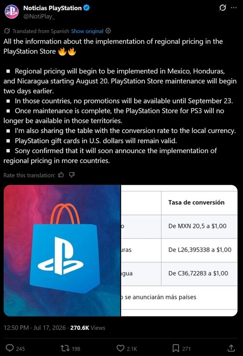 A latin-amerikai PlayStation Store árak bejelentésének fordítása