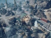 Egy harci helikopter lő és lerombol egy épületet a Battlefield 6-ban. (Kép forrása: Battlefield on YouTube, screenshot)