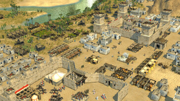 A Stronghold Crusader 2 című játékból származó kép, amelyen egy város látható.