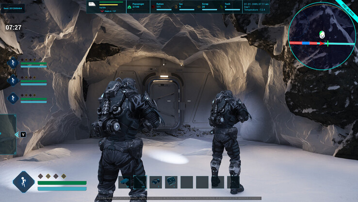 Egy képernyőmentés a játékosokról, akik egy Everrailben lévő dungeon barlang előtt gyülekeznek (kép forrása: SteamDB)