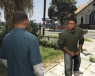 Képernyőfelvétel Franklinről és Lamarról a Grand Theft Auto V-ben