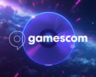A Gamescom logója egy PS5-lemez felett