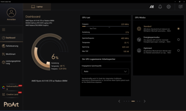 ProArt Creator Hub GPU opciók