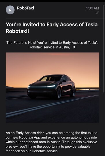 Tesla Robotaxi meghívó.