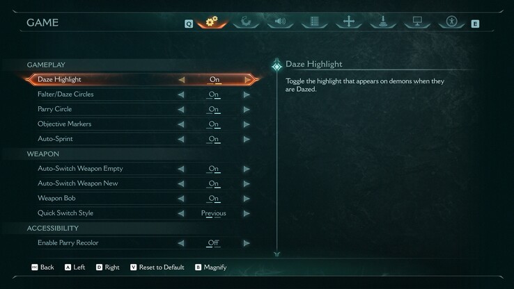 A Doom The Dark Ages játékban túlnyomó számú testreszabási lehetőség van