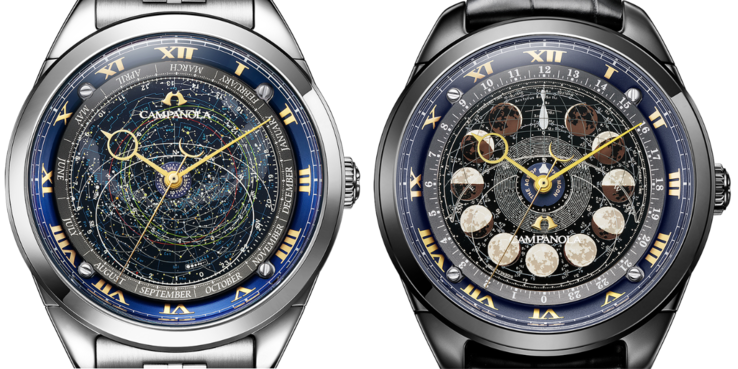 A Citizen Campanola Cosmosign Cosmosign Constellation Chart (balra) és Moon Phase (jobbra) órák. (Kép forrása: Citizen)