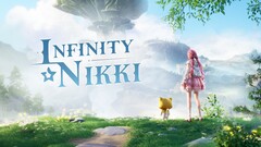 Az Infinity Nikki című mű fő illusztrációja, amelyen a főszereplő, Nikki látható.