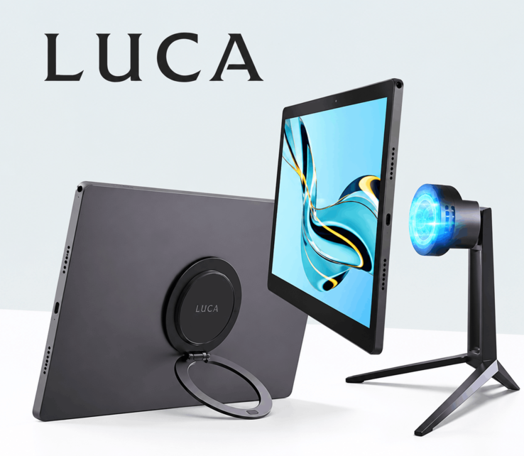 A Luca tablet mágneses rögzítőrendszerével és vezeték nélküli töltőállványával
