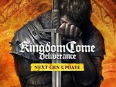 Promóciós grafika a Kingdom Come: Deliverance next-gen frissítés, melyen Henry egy kardot tart a kezében.